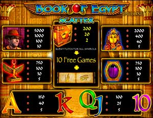 игровой автомат Book of Egypt онлайн