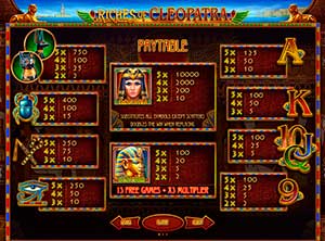 играть онлайн в автомат Riches of Cleopatra
